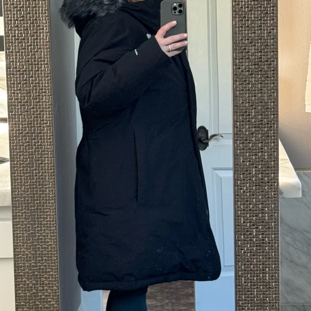 Women's The North Face - Black Jacket Long Jacket - Faux Fur Trimmed - Size 3XL - Picture 2 of 12